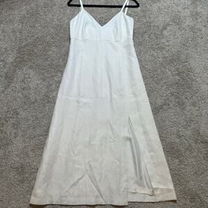 Chanel Linen 2000s Resort Dress with Front Slit Size 42